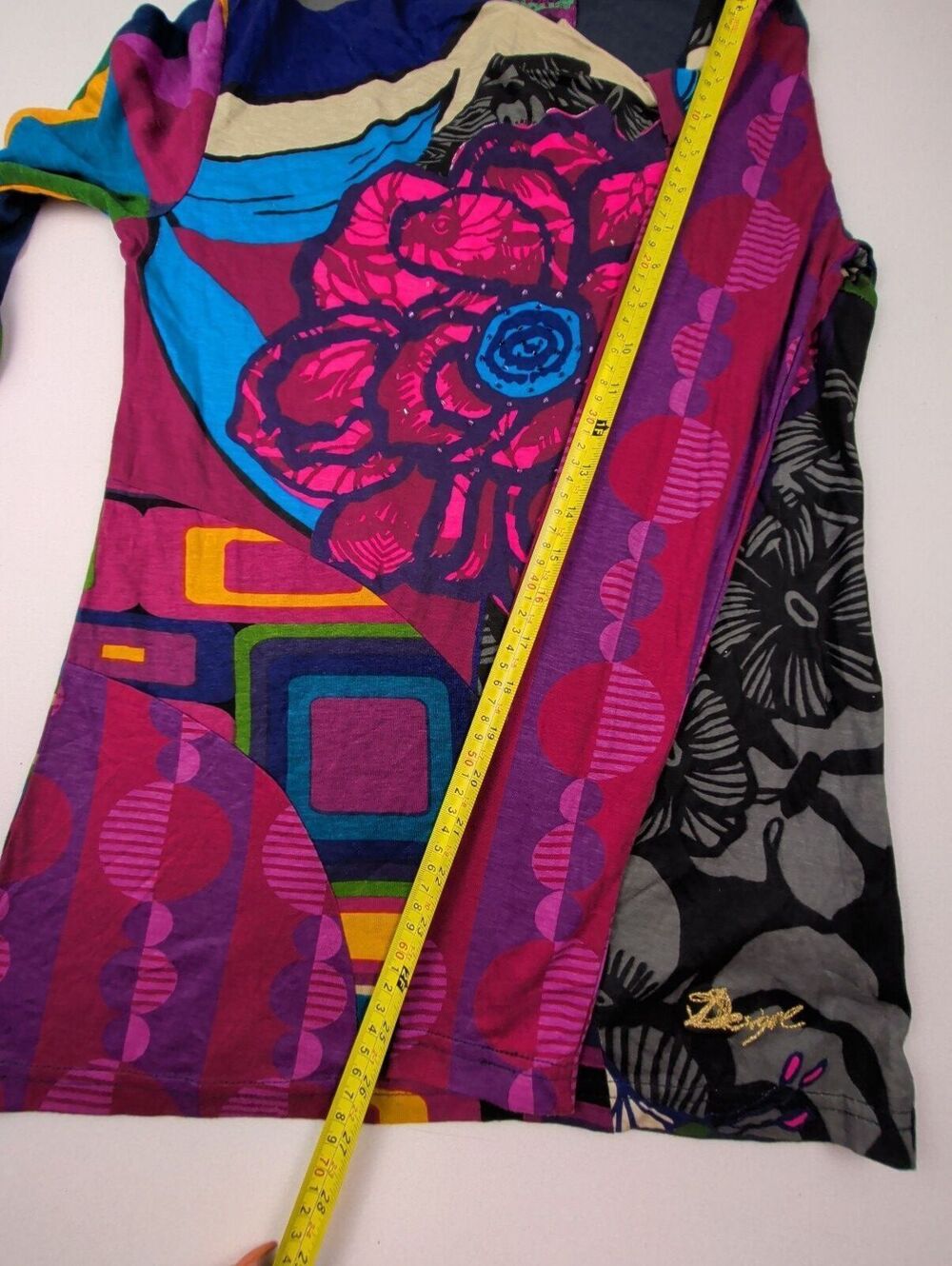 Desigual Vintage Y2K Patchwork Floral Knit Long Sleeve Top Large - Picture 13 of 13